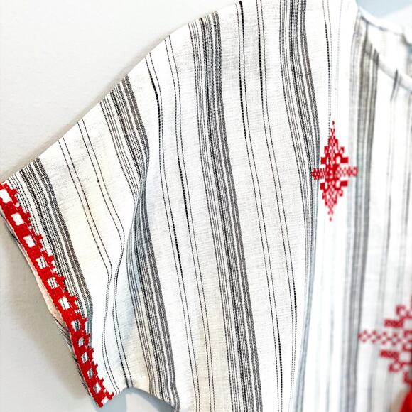 Jade By Melody Tam Embroidered Beach Cover Up White Red Size Sm NEW - Picture 5 of 12